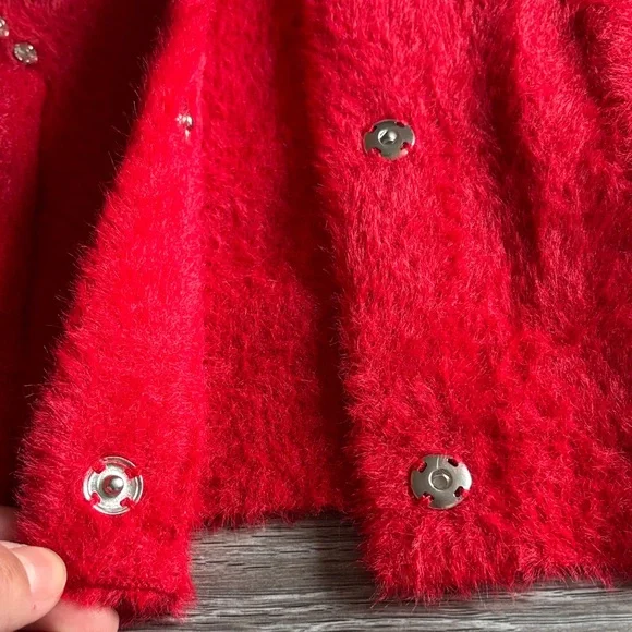 Cyrus Red Embellished Teddy Jacket Size small New with tag - Picture 6 of 8